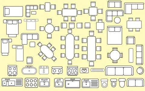Florrplan furniture elements Illustrazione stock