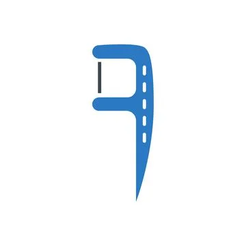 Floss Toothpick Glyph Icon Stock Illustration