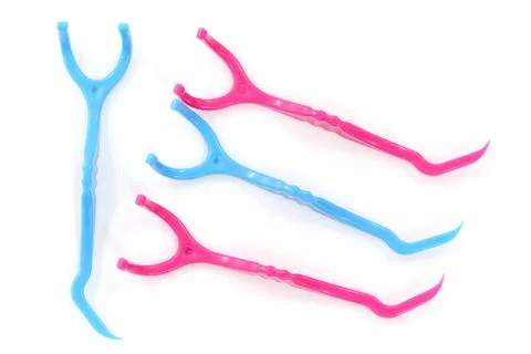 Floss Toothpick on white background Foto stock