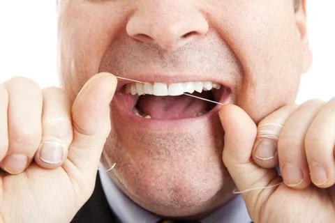 Flossing Teeth Stock Photos