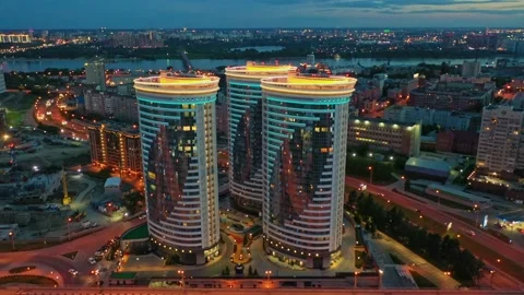 The Flotilla - complex of modern high-rise buildings. Stock Footage 230623717