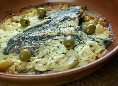 Flounder baked Stockfoto's