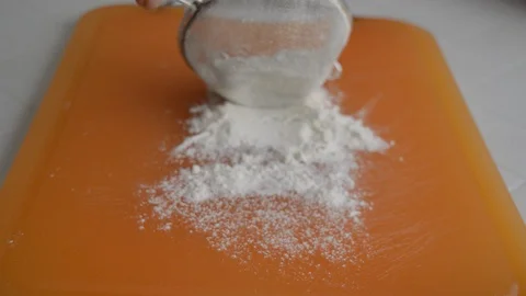 Flour and dough Stock Footage 129948042
