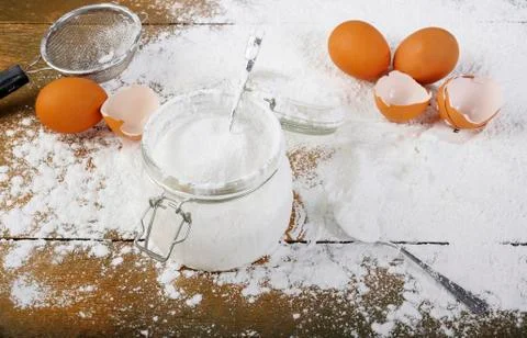Flour and egg Stock Photos