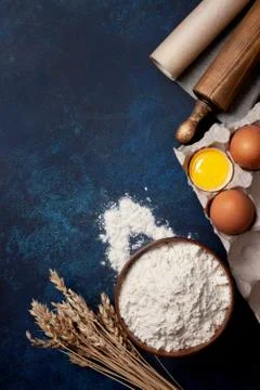 Flour and eggs for baking Stock Photos