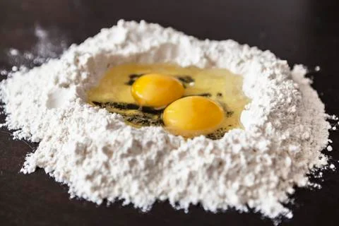 Flour and Eggs Stock Photos