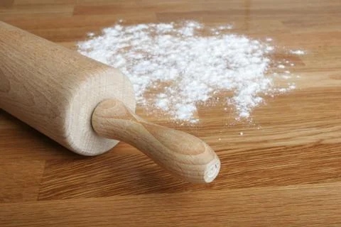 Flour and pin Stock-Fotos