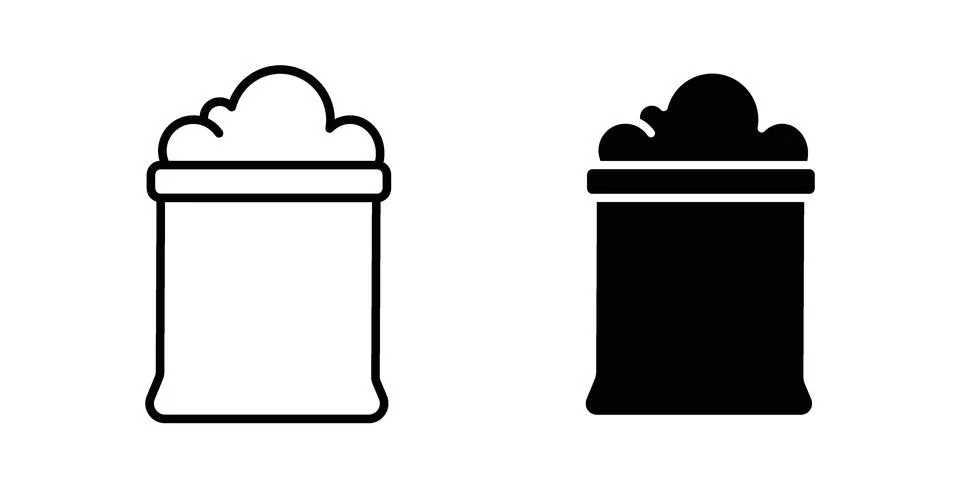 Flour bag icon bundle for website design projects Stock Illustration