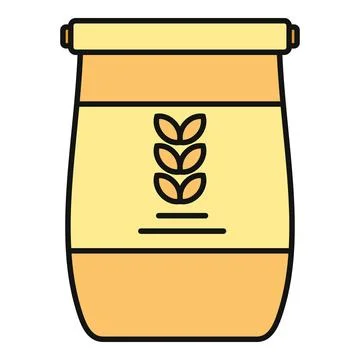 Flour bag icon representing baking ingredient Stock Illustration