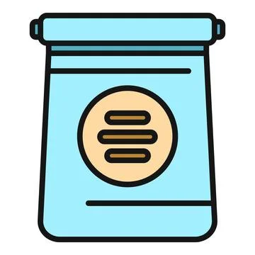 Flour bag packaging for baking ingredient icon 스톡 일러스트