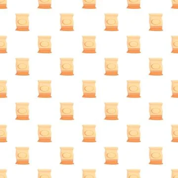 Flour bag seamless pattern for food ingredient concept Illustrazione stock