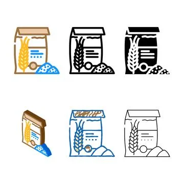 Flour barley color icon vector styles Stock Illustration