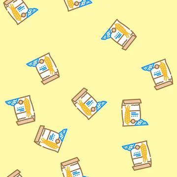 Flour barley vector seamless pattern Stock Illustration