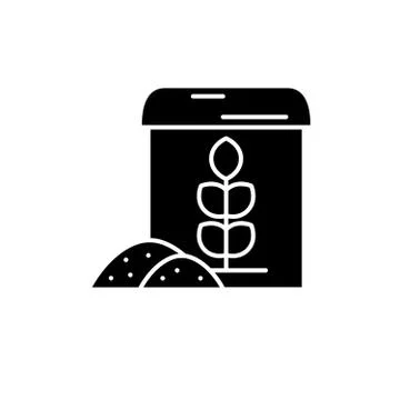 Flour black icon, vector sign on isolated background. Flour concept symbol Stock Illustration