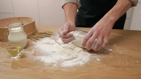 Flour In Bowl Stock Footage 273500480