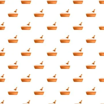 Flour in bowl with scoop seamless pattern Stock Illustration
