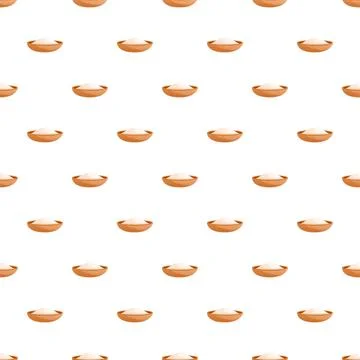 Flour in bowl seamless baking ingredient pattern Stock Illustration