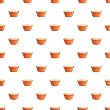 Flour bowls repeating seamless pattern illustration background Stock Illustration