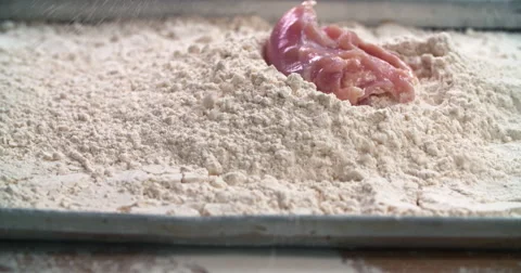 Flour chicken breast Video stock 58300927