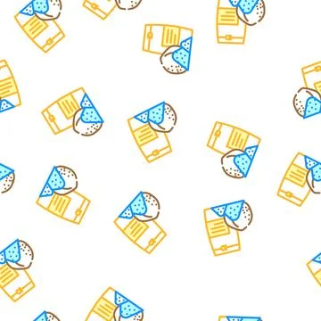 Flour coconut tropical vector seamless pattern Illustrazione stock