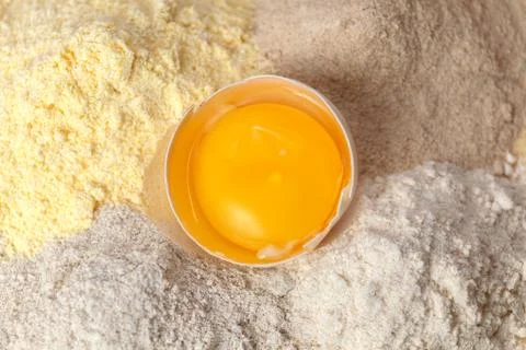 Flour different egg Stock Photos