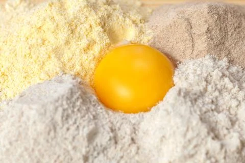 Flour different eggs Stock Photos