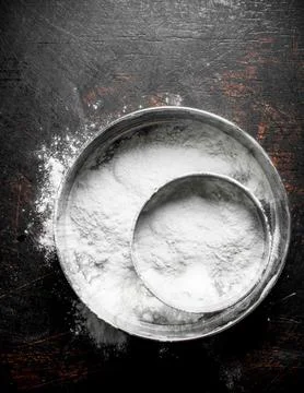Flour with different sieve. Stock Photos