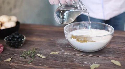 Flour the dough cooking Stock Footage 58418363