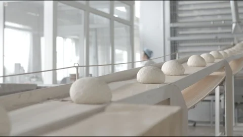 Flour factory, flour sweets, bread, pie, biscuits Stock Footage 114417677