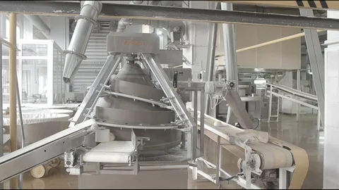 Flour factory, flour sweets, bread, pie, biscuits Stock Footage 114417782