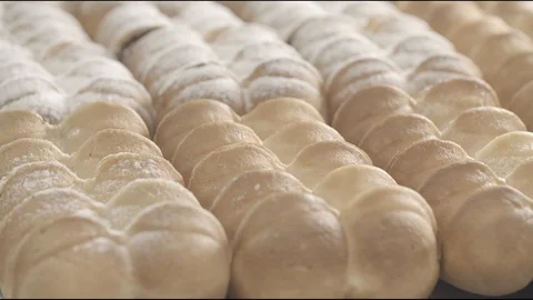 Flour factory, flour sweets, bread, pie, biscuits Stock Footage 114418202