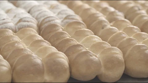Flour factory, flour sweets, bread, pie, biscuits Stock Footage 114418285