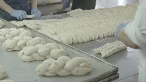 Flour factory, flour sweets, bread, pie, biscuits Stock Footage 114418348