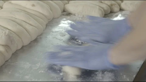 Flour factory, flour sweets, bread, pie, biscuits Stock Footage 114418364