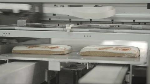 Flour factory, flour sweets, bread, pie, biscuits Stock Footage 114418402
