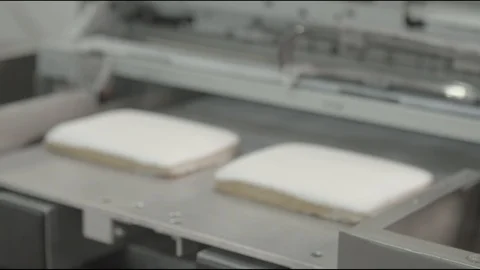 Flour factory, flour sweets, bread, pie, biscuits Stock Footage 114418442