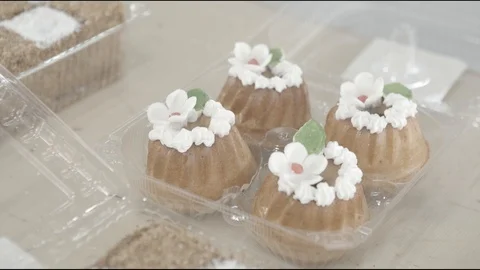 Flour factory, flour sweets, bread, pie, biscuits Stock Footage 114418452