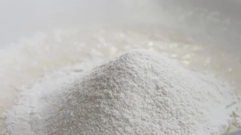 Flour falling, cooking, recipe. Stock Footage 127291676