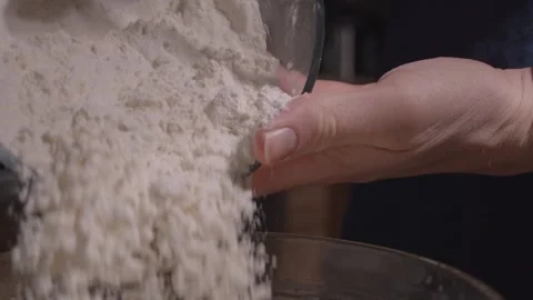 Flour falling slow motion Stock Footage 149944860