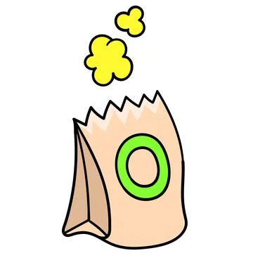Flour filled paper packaging container. carton emoticon. doodle icon drawing Stockillustratie