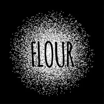 Flour in the form of white powder vector illustration Stock Illustration