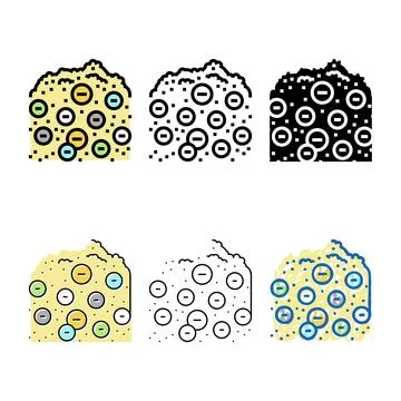 Flour fortification color icon variations vector イラスト素材