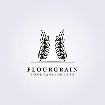 Flour grain, wheat logo vector illustration design Stock Illustration