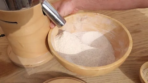 Flour Grinding in a Machine Stock Footage 52083615