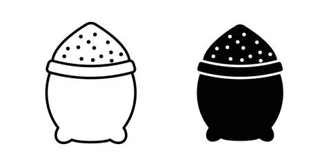 Flour icon symbol. Vector illustration pack in black color. Stock Illustration