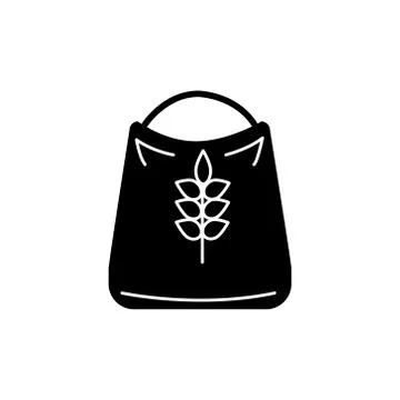 Flour icon, vector illustration, black sign on isolated background 库存插图