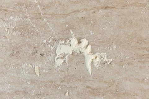 Flour on light grey background 스톡 사진