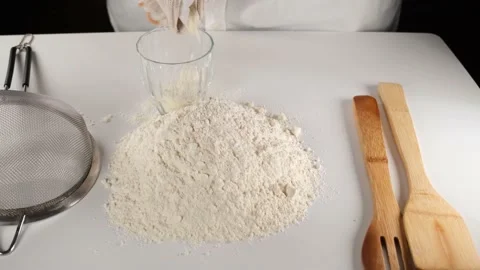 Flour for making dough Stock Footage 219390744