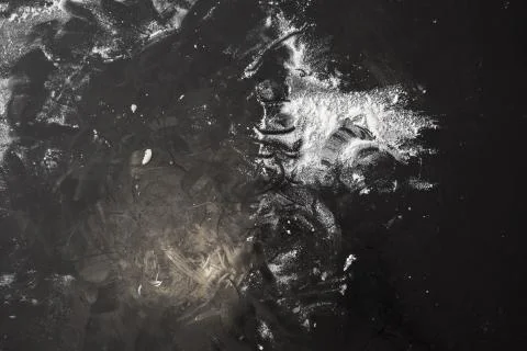 Flour Mess Left On Table After Baking Stock Photos