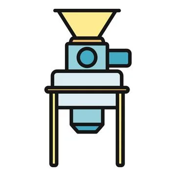Flour mill machine processing grain for food production Illustrazione stock